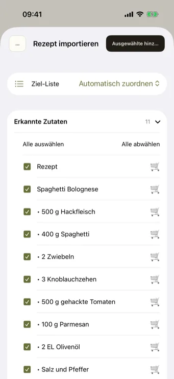 Restock Rezeptfoto-Import zur automatischen Zutatenerkennung